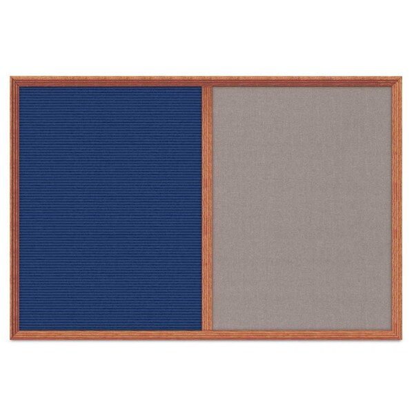 Enclosed Corkboard, 1 Door, 48"x36", 4" Fra, UV3423-BRONZE-RUBBER